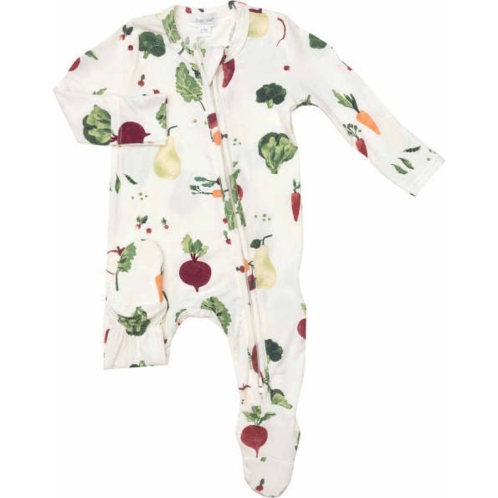 Angel Dear Cream One Piece Watercolor Veggies Print
